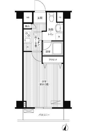 グランハイツ東中野 308 間取り図