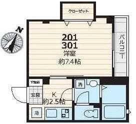 フローラヒエモト 201 間取り図