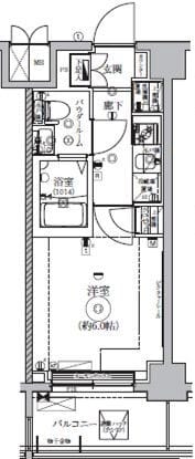 パティーナ川崎東 405 間取り図
