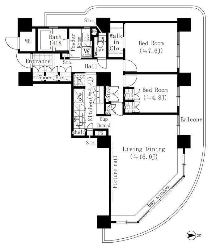 リバーポイントタワー 2801 間取り図