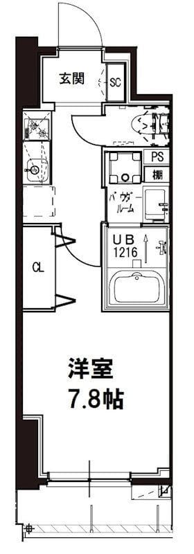 メゾンドアーク南大井 306 間取り図