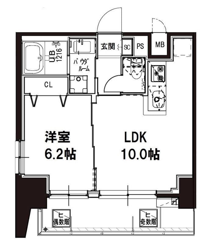 メゾンドアーク南大井 701 間取り図