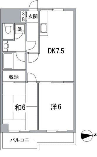 ブリーズ菊川 202 間取り図