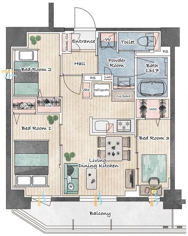 アーバネックス新御徒町 1201 間取り図