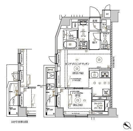 RELUXIA墨田東向島 102 間取り図