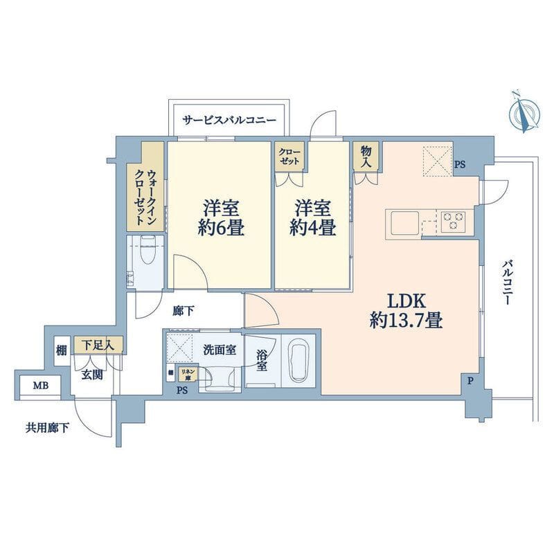 リビオ下北沢 106 間取り図
