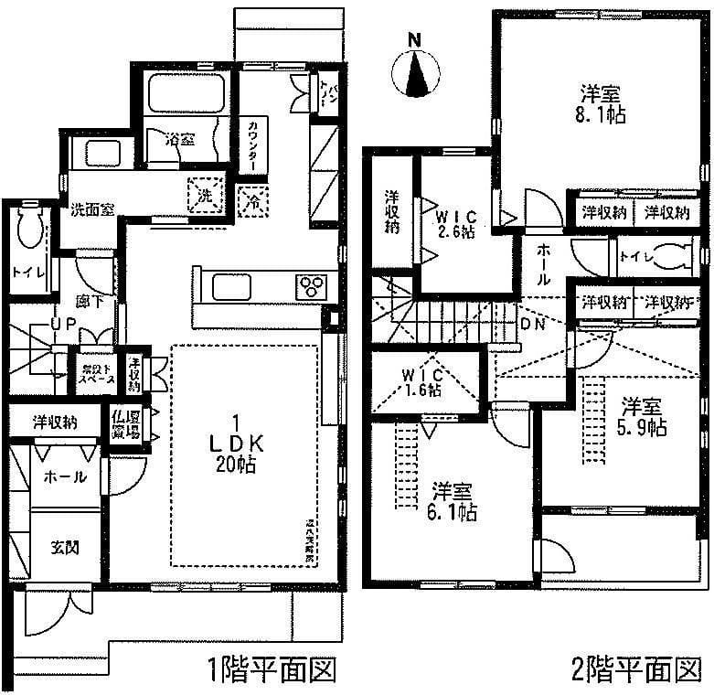 フィカーサ上中里 1 間取り図
