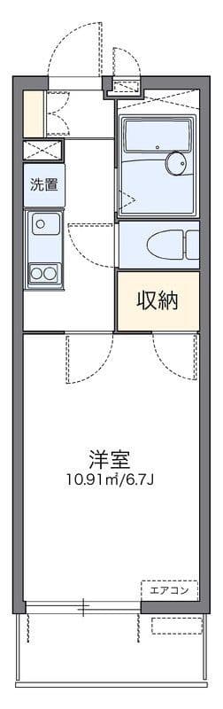 レオパレスライラック久が原 202 間取り図