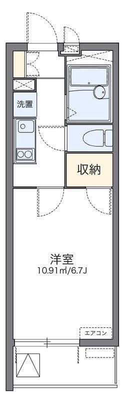 レオパレスライラック久が原 303 間取り図