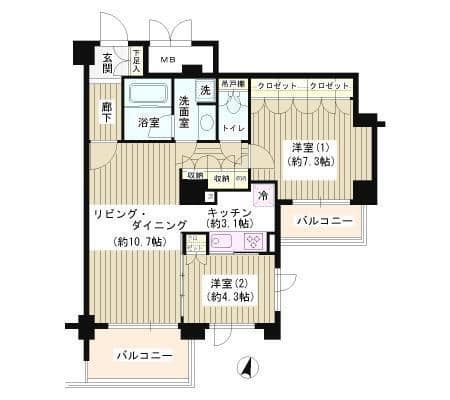 アゼリアテラス新宿 609 間取り図