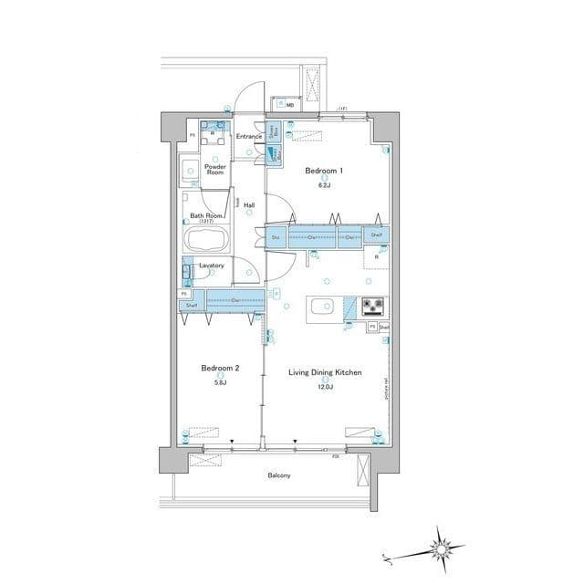 ルフォンプログレ赤羽 210 間取り図