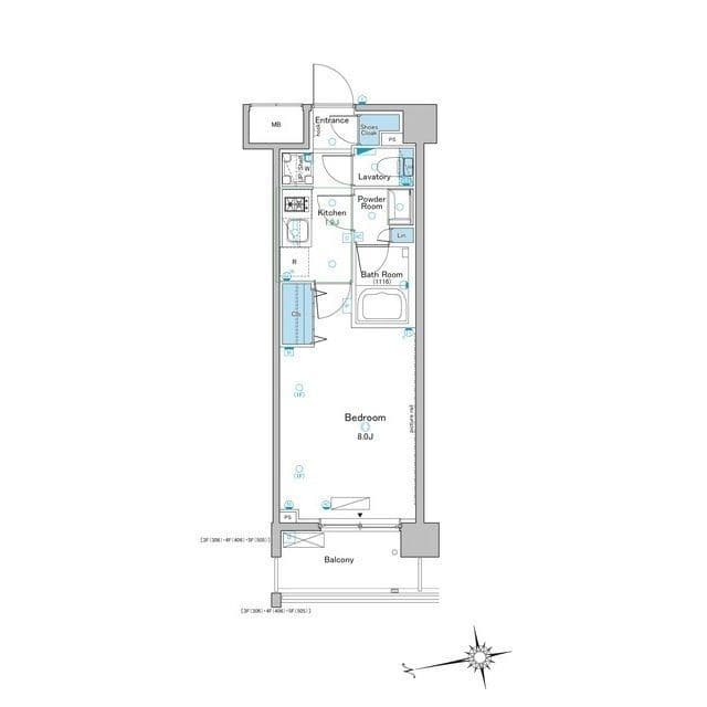 ルフォンプログレ赤羽 405 間取り図