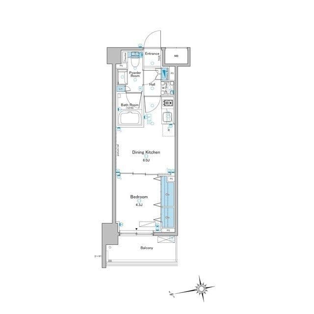 ルフォンプログレ赤羽 408 間取り図