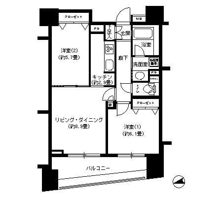 パークキューブ浅草田原町 1003 間取り図