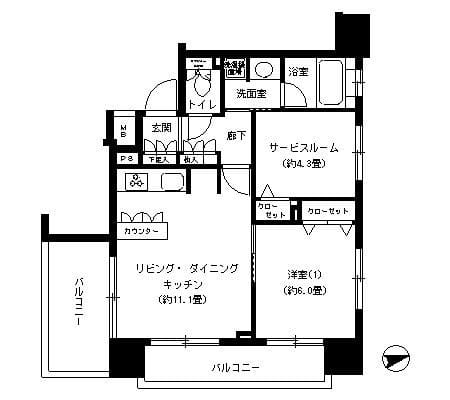 パークキューブ浅草田原町 701 間取り図