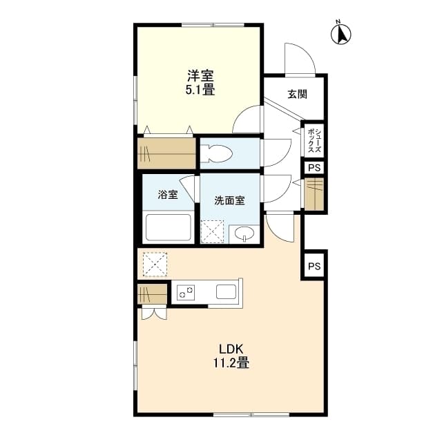 ウェルスクエアイズム文京小日向 201 間取り図