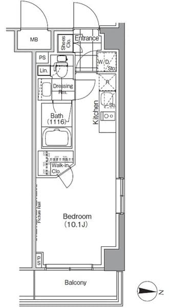 ザ・パークハビオ高円寺 206 間取り図