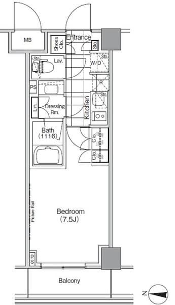 ザ・パークハビオ高円寺 210 間取り図