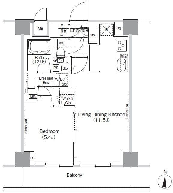 ザ・パークハビオ高円寺 416 間取り図