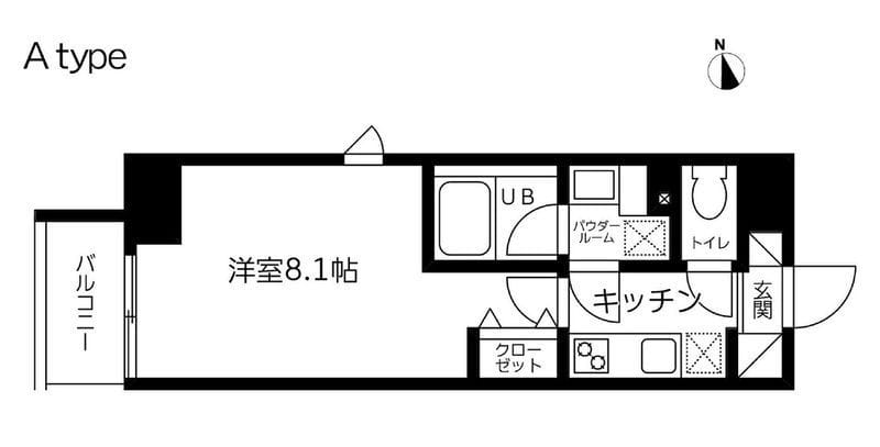 スカイコート蔵前Ⅱ 1403 間取り図