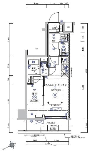 RELUXIA亀戸 104 間取り図
