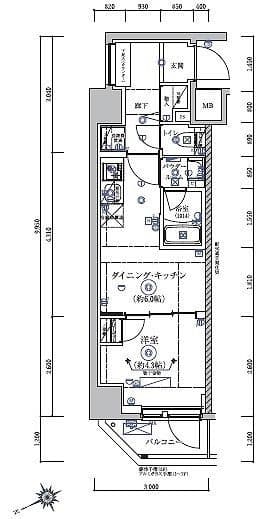 RELUXIA亀戸 208 間取り図