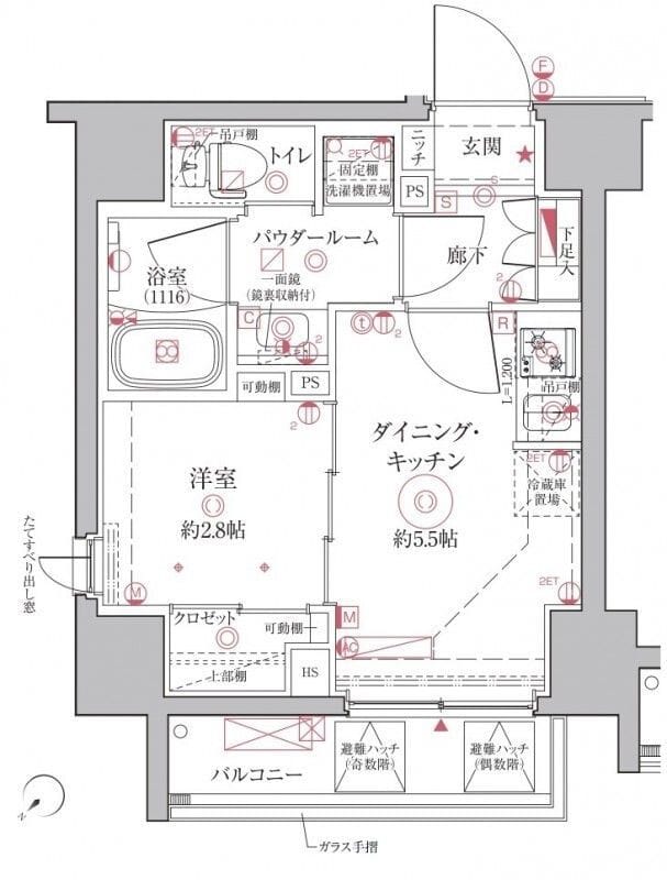 クレイシアIDZ王子アーバンヒルズ 204 間取り図