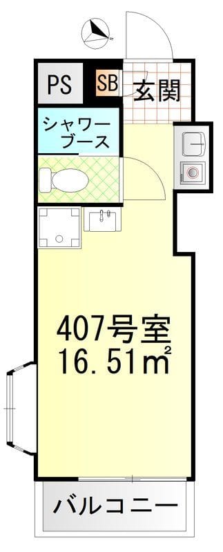 スカイコート向島第2 407 間取り図