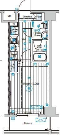 フュージョナル東墨田 202 間取り図