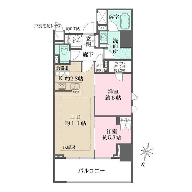 ザ・パークハウス麹町三丁目 201 間取り図