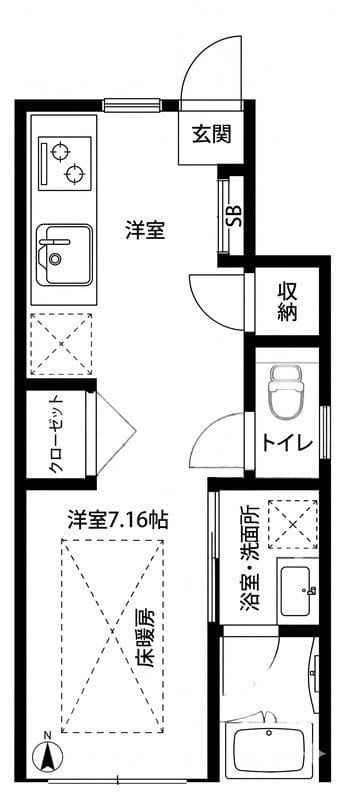 la vie belle 千歳船橋 103 間取り図