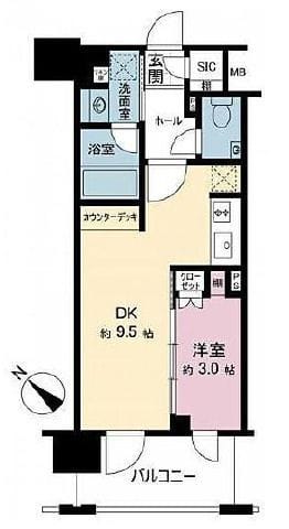 デュオステージ横濱桜木町 505 間取り図