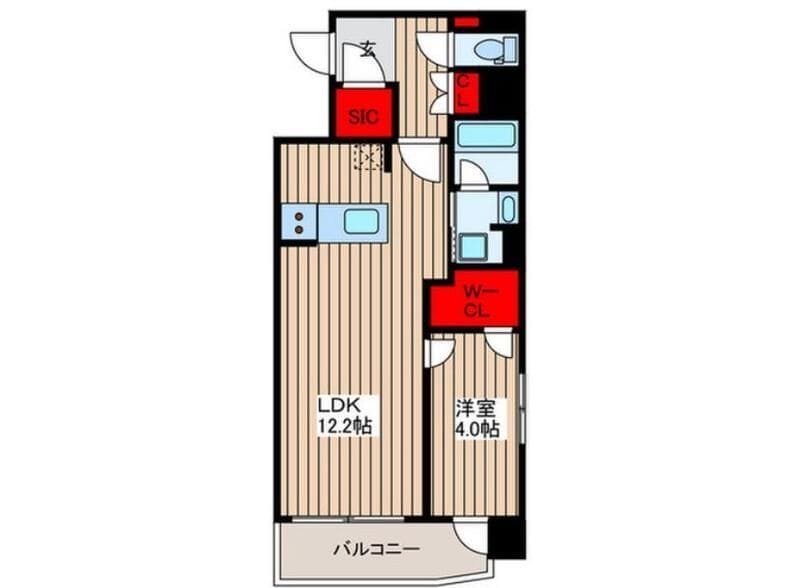 デュオステージ横濱桜木町 806 間取り図