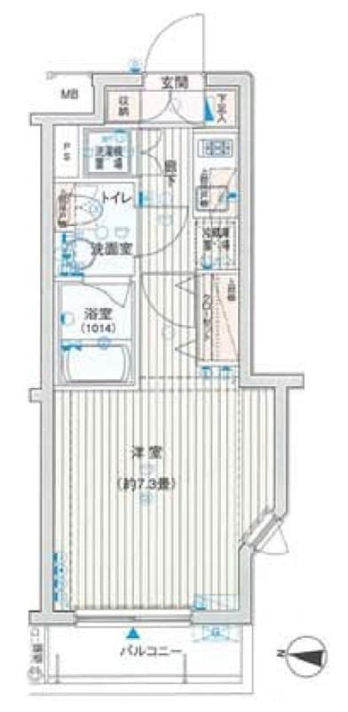 プレール・ドゥーク西新宿Ⅱ 301 間取り図