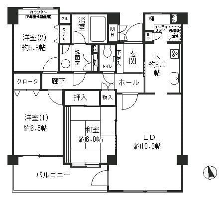 成城ストリームハイツ 204 間取り図