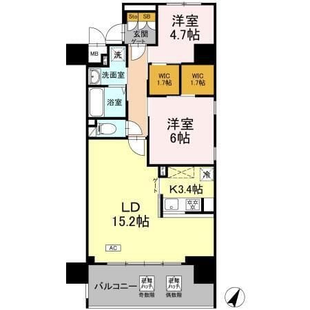 リーラ横浜川和町 106 間取り図