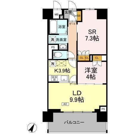 リーラ横浜川和町 303 間取り図