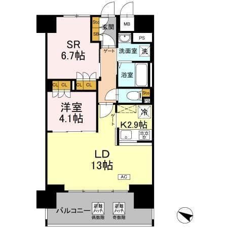 リーラ横浜川和町 705 間取り図