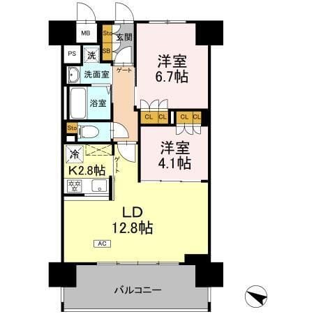 リーラ横浜川和町 707 間取り図