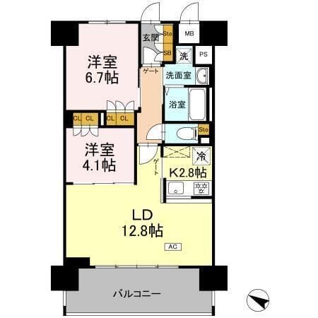 リーラ横浜川和町 906 間取り図