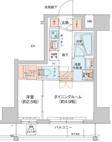 アジールコート新高円寺 0802 間取り図