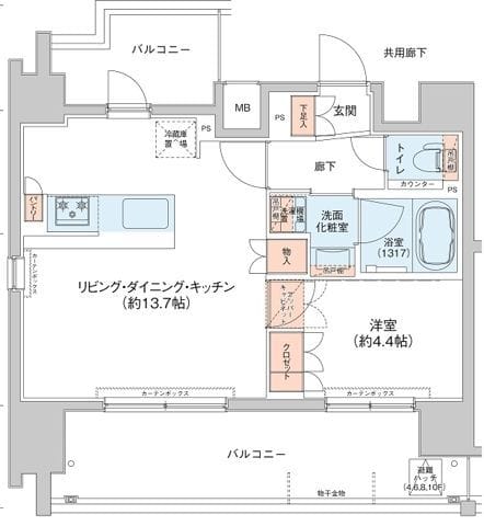 アジールコート新高円寺 1001 間取り図