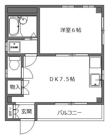 新井マンション 102 間取り図