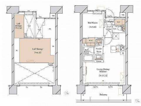 ブランシエスタ新丸子リバーフロント 1304 間取り図
