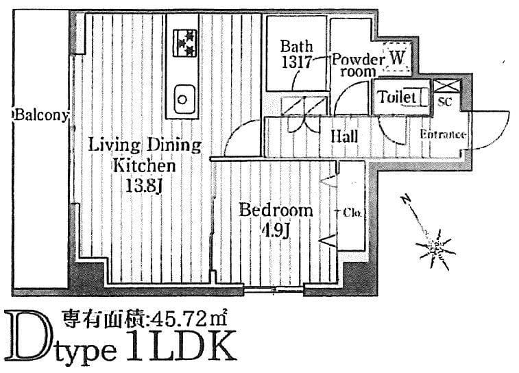 カナルーチェ 206 間取り図