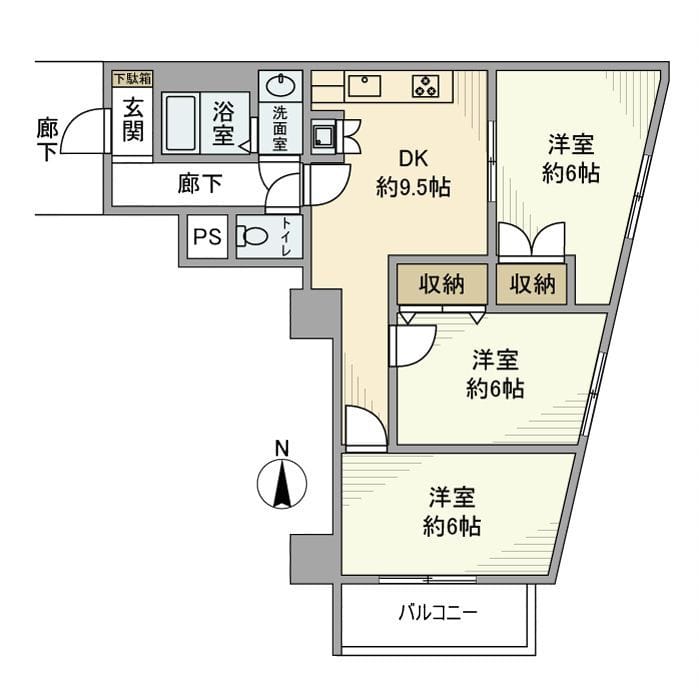 牛込ハイマンション 703 間取り図