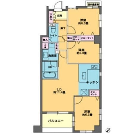 カスタリア人形町 1202 間取り図