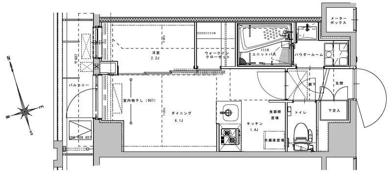 アジールコート大森西 0308 間取り図