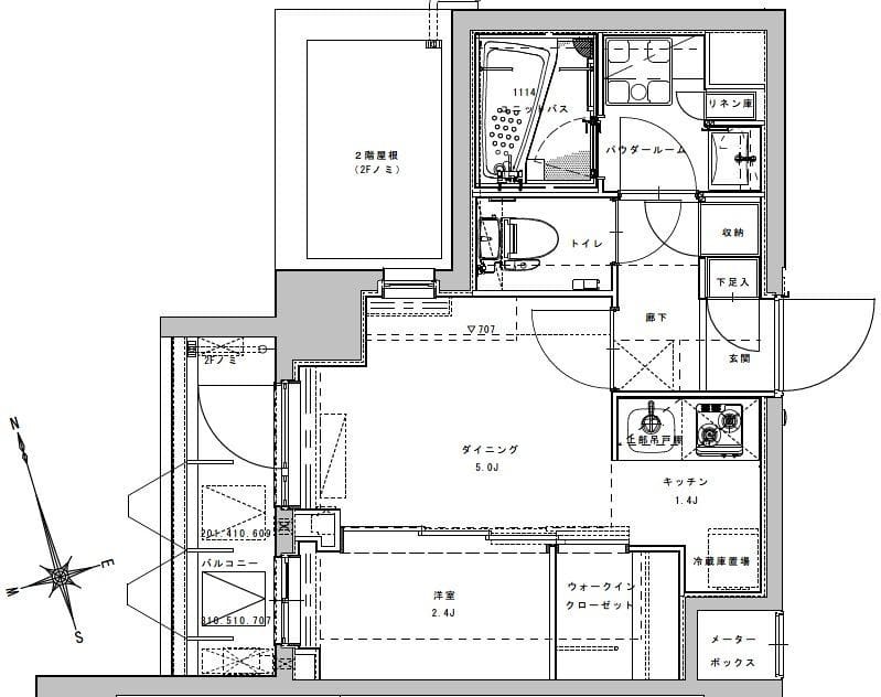 アジールコート大森西 0707 間取り図