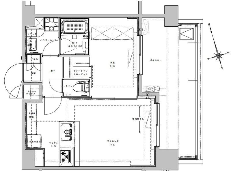 アジールコート大森西 0802 間取り図